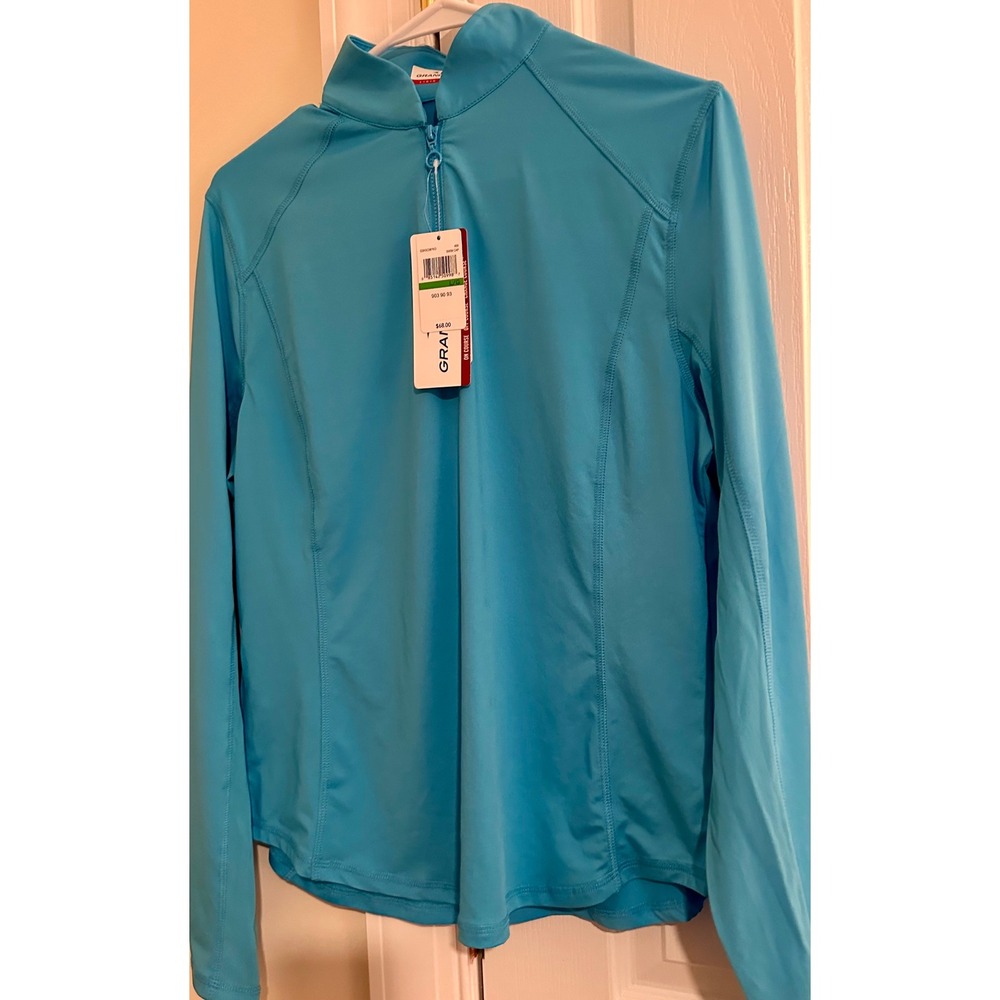 Grand Slam Performance‎ Womens Quarter Zip Pullover Blue Golf  Top Large NWT